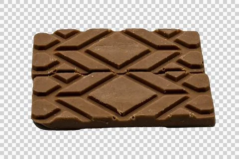Two rectangular milk chocolate bars with embossed geometric diamond and dia.. Stock Photos