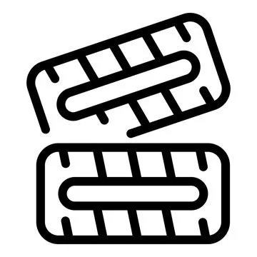 Two rectangular nicotine patches with stripes lying on top of each other Stock Illustration