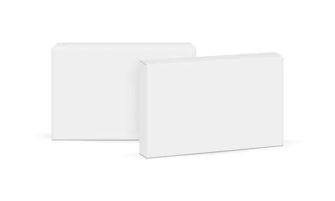 Two Rectangular Packaging Boxes Mockups, Isolated on White Background Stock Illustration