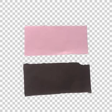Two rectangular paper notes in pink and dark brown colors 스톡 사진