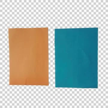 Two rectangular paper sheets in orange and blue color side by side Фото
