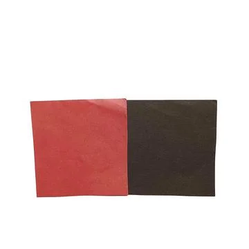 Two rectangular paper sheets red and dark brown on black background Illustrazione stock