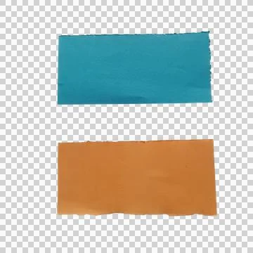 Two rectangular paper strips in teal blue and brown colors Фото