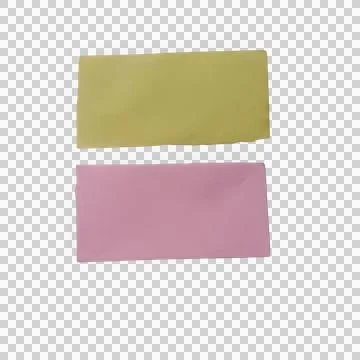 Two rectangular paper strips in yellow and pink colors Фото
