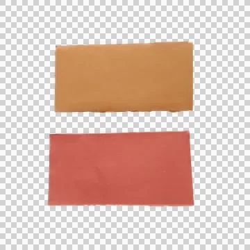 Two rectangular paper swatches in tan and red colors for design and texture Фото