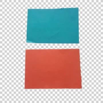 Two rectangular pieces of blue and orange paper stacked vertically Фото