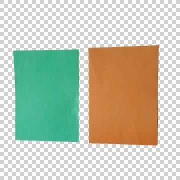 Two rectangular pieces of colored construction paper in green and brown Фото