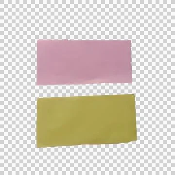 Two rectangular pieces of colored paper in pink and olive green Stock Photos