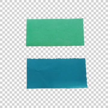 Two rectangular pieces of green and blue paper or card stock material 스톡 사진