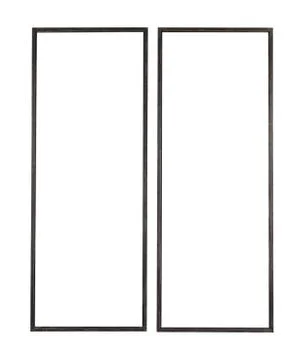 Two rectangular square frames for painting or picture isolated on a white bac Stock Photos