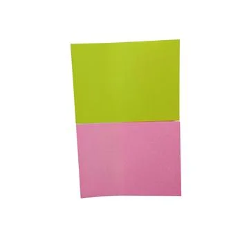 Two rectangular sticky notes green and pink on black background Stock Illustration