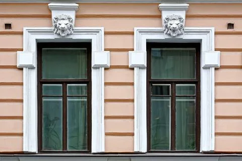 Two rectangular windows. Stock Photos