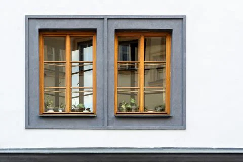 Two rectangular windows. Stock Photos