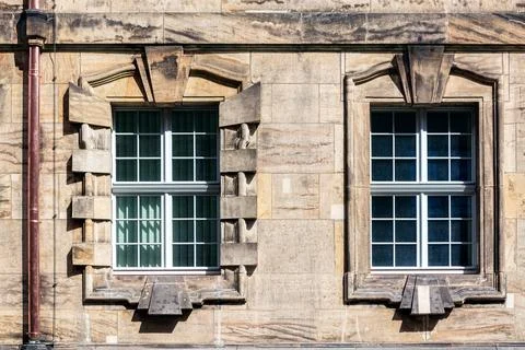 Two rectangular windows. Stock Photos