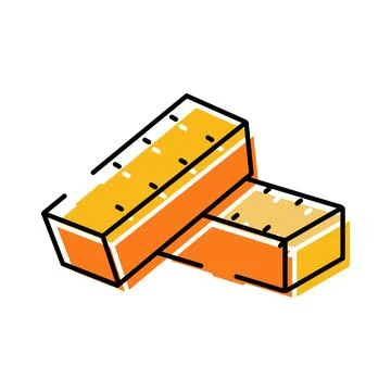 Two rectangular yellow and orange crackers or biscuits Stock Illustration
