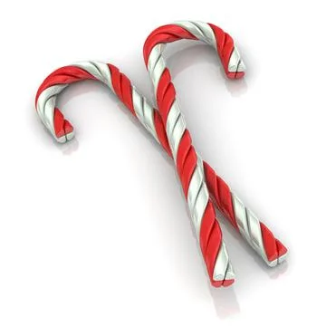 Two red and white candy canes Illustration