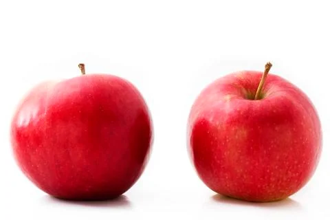 Two red apples Stock Photos