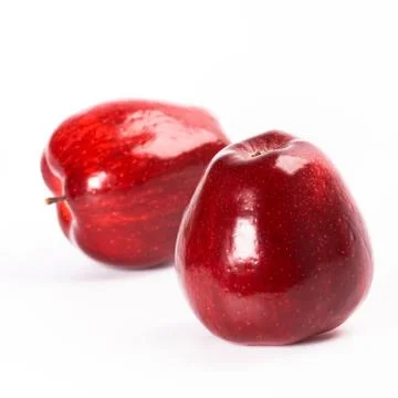 Two red apples Stock Photos