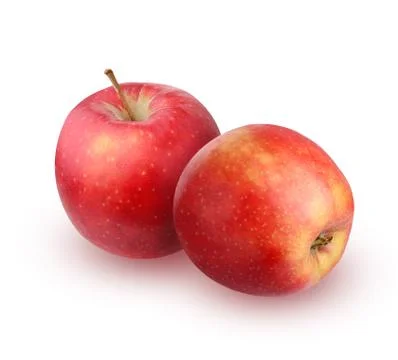 Two red apples on a white background. Foto stock