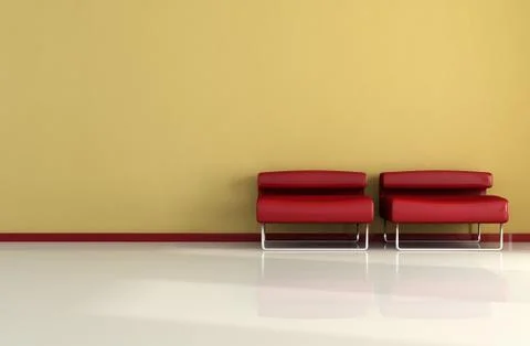 Two red armchair Illustrazione stock