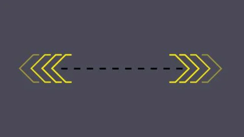 Two red arrows separated by a white dotted line motion graphics.Can be used f Stock Illustration