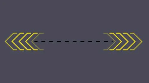 Two red arrows separated by a white dotted line motion graphics.Can be used f Illustrazione stock