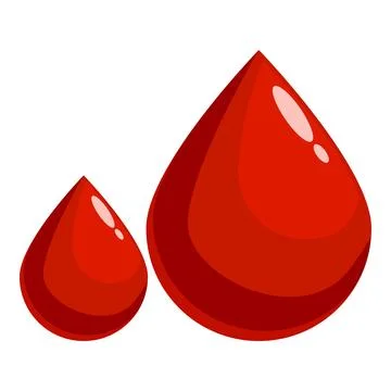 Two red blood drops falling down, medical healthcare concept Stock Illustration