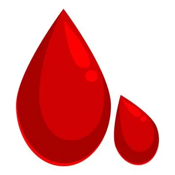 Two red blood drops falling down, medical healthcare concept Stock Illustration