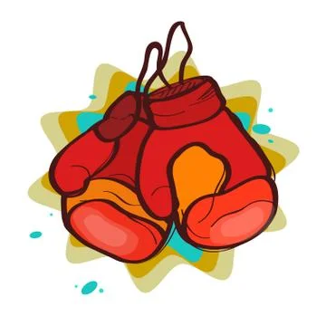 Two red boxing gloves Stock-Illustration