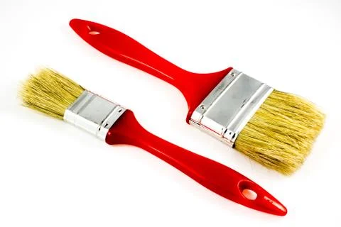 Two red brushes Stock Photos
