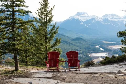 Two red chairs Stock Photos