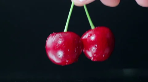 Two Red Cherries Stockbeeldmateriaal 51591699