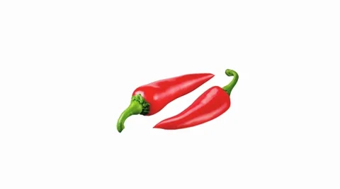 Two red chillies Stock Footage 8574625