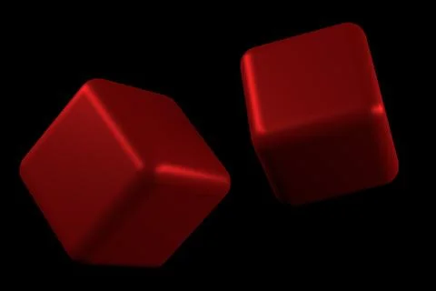 Two red cubes 3d render Stock Illustration
