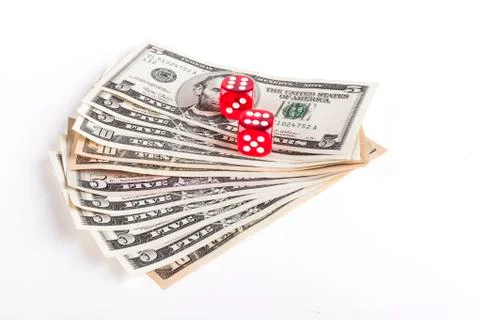 Two red dice Stock Photos