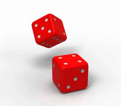 Two red dices, 3d rendering Stock Illustration