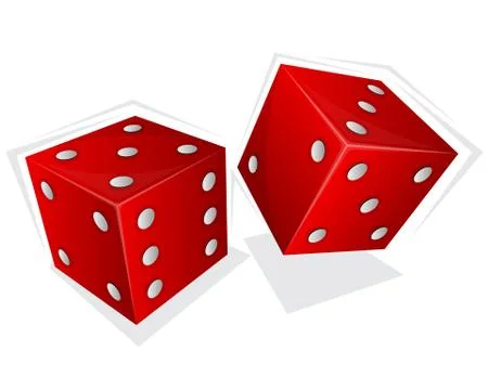 Two red dices Stock Illustration