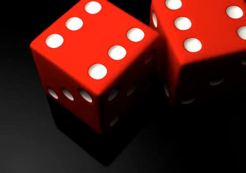 Two red dices 스톡 사진