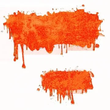 Two red dripping banners Stock Illustration