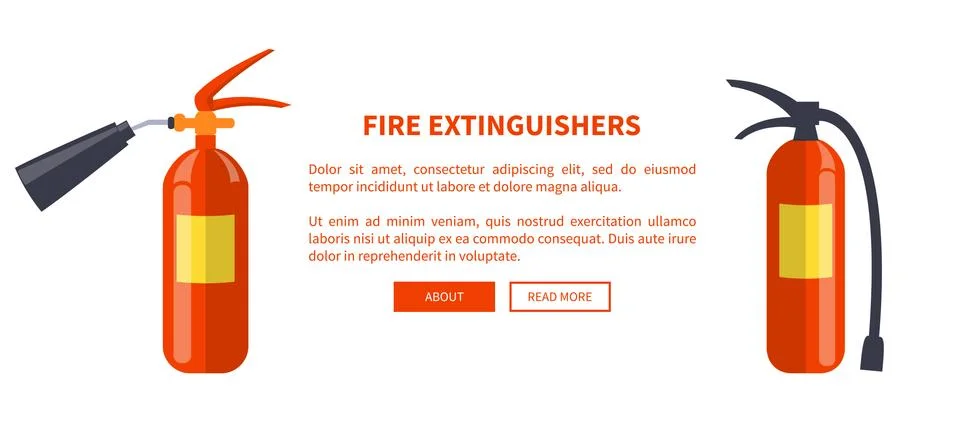 Two Red Fire Extinguishers of Different Types Stock Illustration