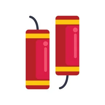 Two red firecrackers celebrating with a bang Stock Illustration