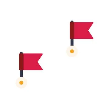 Two red flags marking locations on a map Ilustração Stock