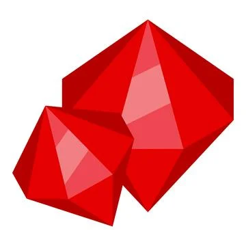 Two red gemstones sparkling with light reflecting off their facets 스톡 일러스트