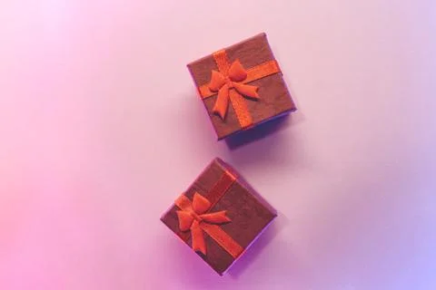 Two red gift boxes. Holiday concept Stock Photos