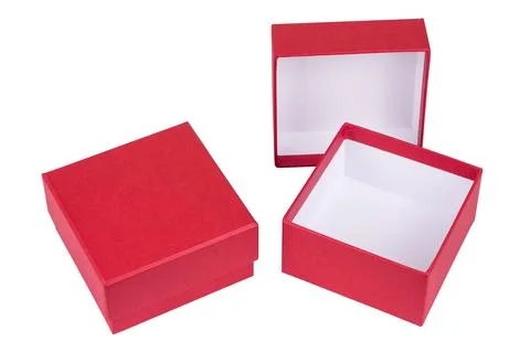 Two red gift boxes Stock Photos