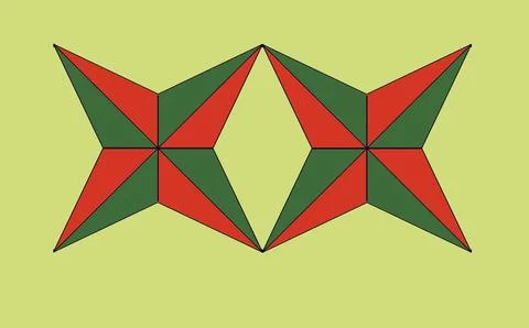 Two Red &amp; Green Stars Stock Illustration