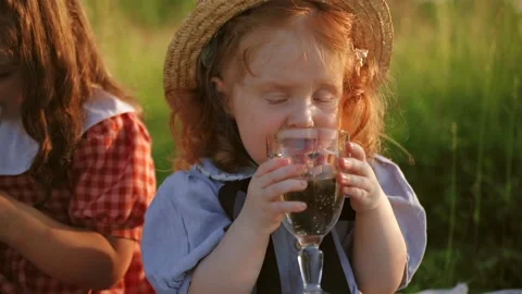 Two red-haired sisters on a picnic Stock Footage 218299757