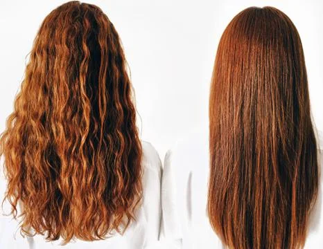 Two red-haired sisters stand isolated on a white background in spacious Stock Photos