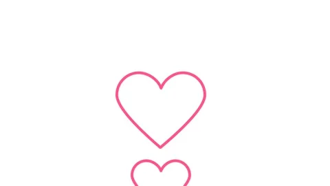 Two red heart outlines on a white background, one large and one small, symb.. Stock Footage 339127741