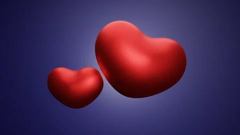  Two red hearts on the blue backgrounds Video stock 261452762